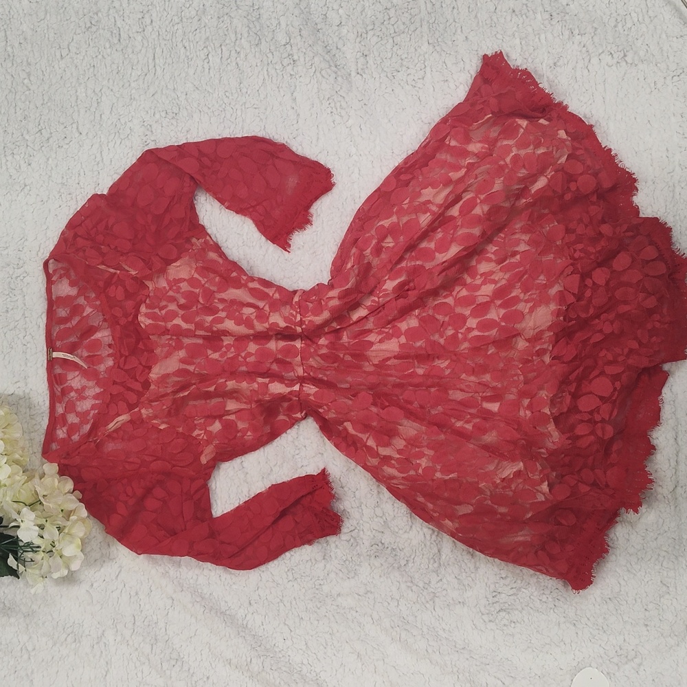 Women's (Free People) boho Red lace dress.